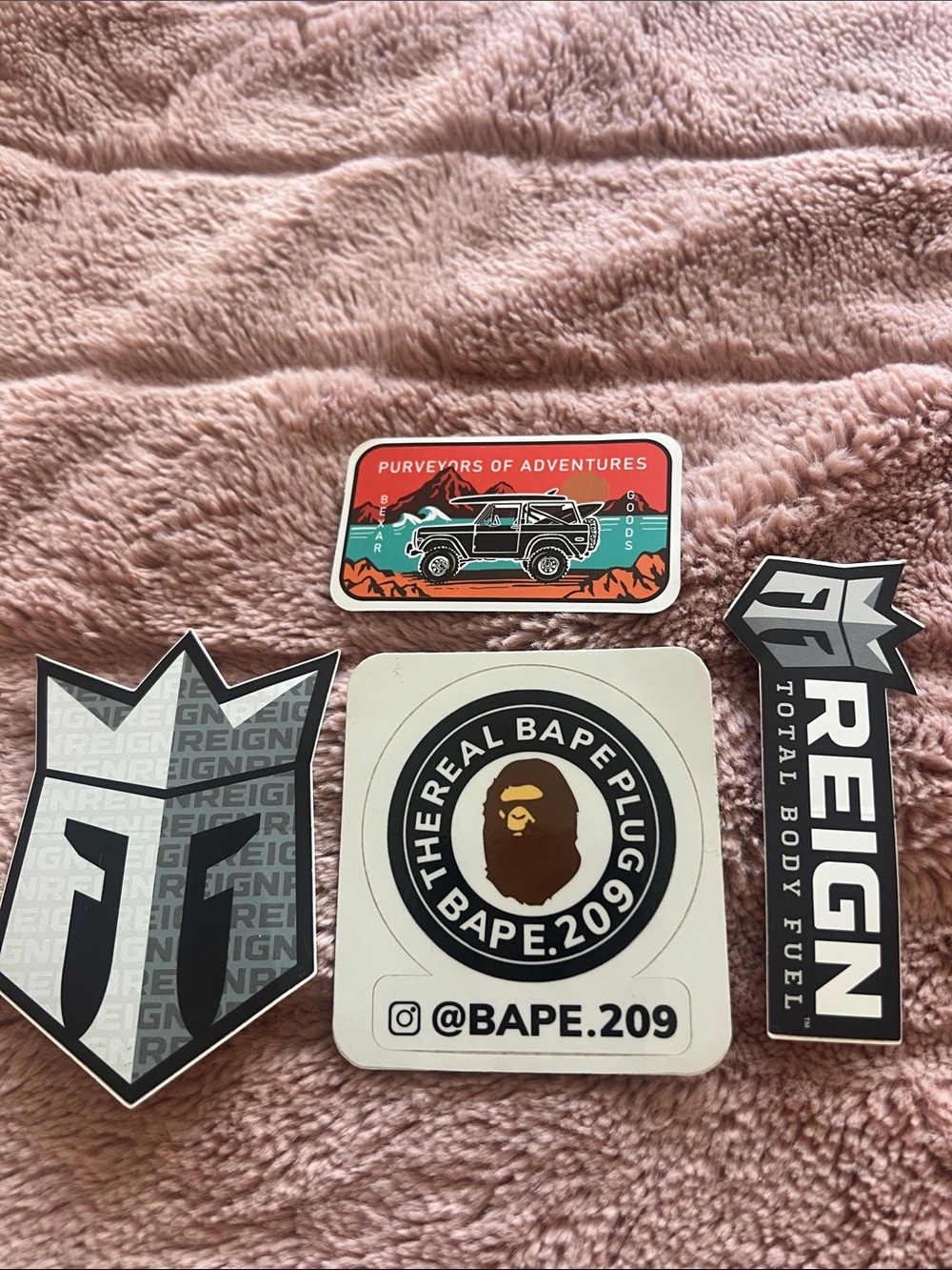 Bape Sticker Set – Black, White, Brown, Orange, Teal